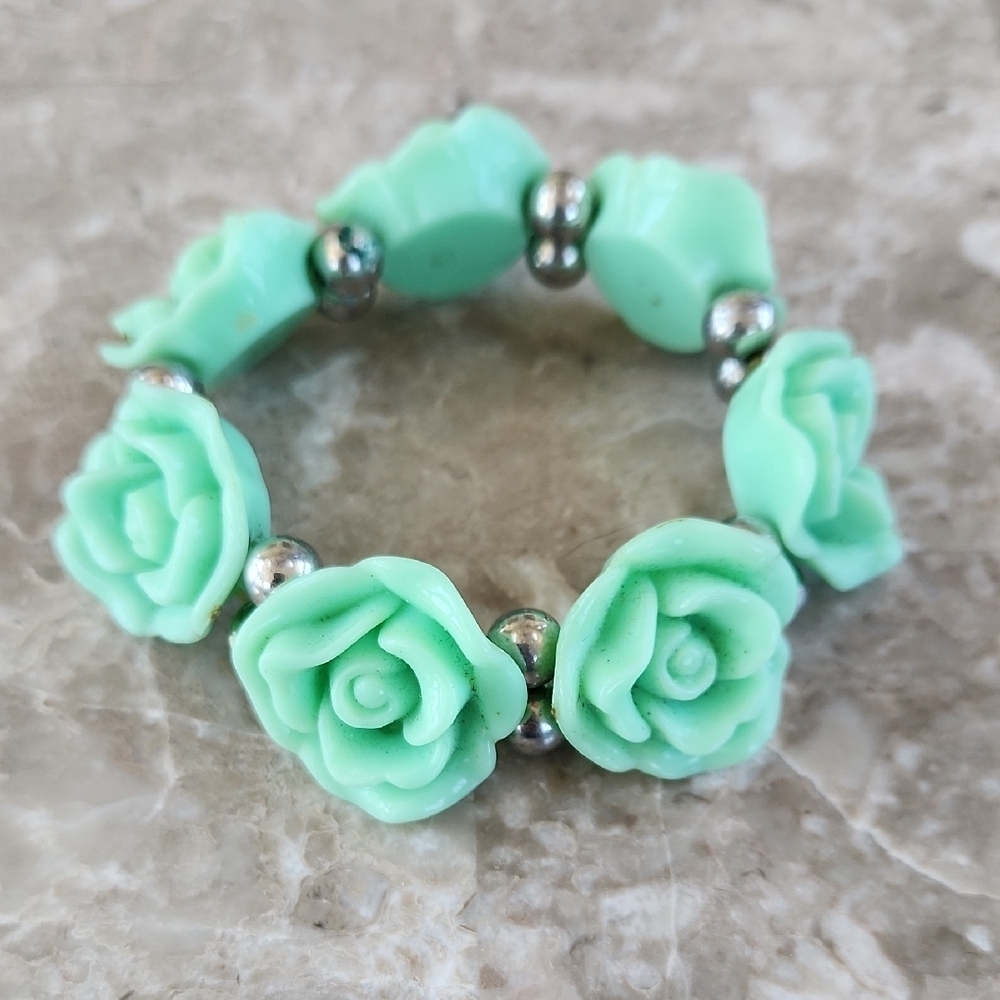 Vintage Mint Green Rose Bracelet